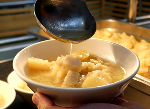 Porrusalda con bacalao