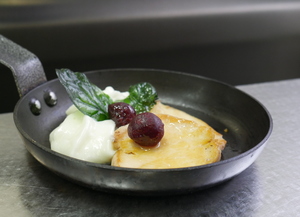 Lumagorri  free range chicken breast, derio cabbage foam, beetroot and spinach fries