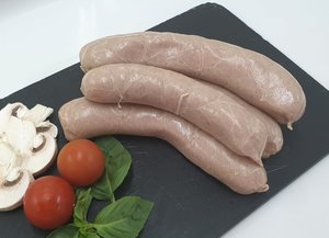 White poultry sausages 
