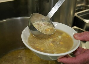 Chickpea and meat stew soup 