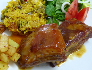 Costilla de cerdo asada