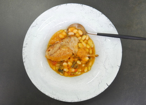 White beans and quail