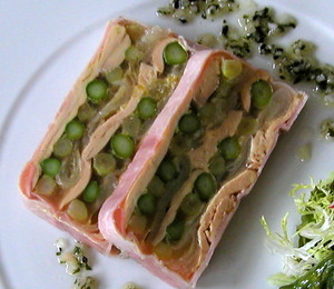 Foie eta frantsesporru berde terrina