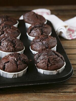 Muffin clásica de chocolate