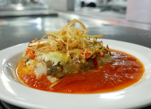 Montadito de  calabacin y verduras