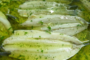 Cold marinated anchovies