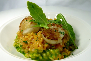 Creamy scallop rice