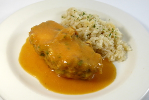 Monkfish in american (seafood) sauce