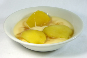 Apple compote with custard