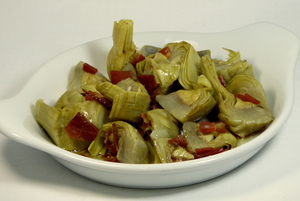 Artichokes with ham