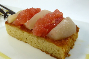 Pears financier sponge cake