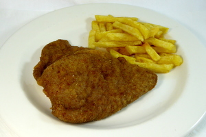 Cordon Bleu escalope and chips