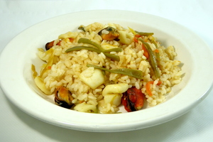Rice with mussels and squid