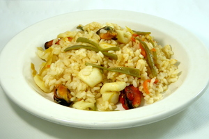 Arroz con mejillones y chipirones