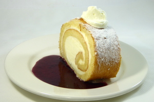 Whipped cream sponge cake roll