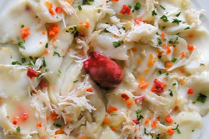 King crab and cod salad