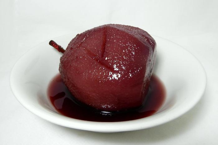 Red wine pear compote