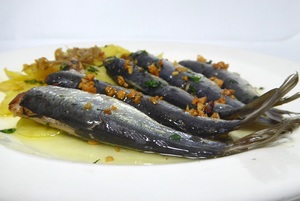 Pilchards with Bilbaine sauce