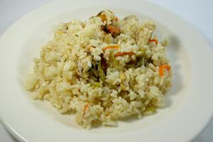 Arroz con mejillones y chirlas