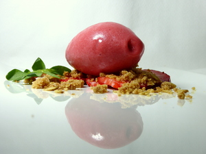 Strawberry and rhubarb sherbet