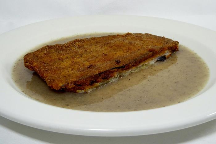Roquefort and saxony pork filled aubergines