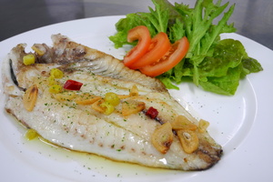 Organic tilapia with Ibarra green peppers 