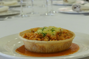 Cod in ajoarriero style tartlet