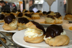 Whipped cream profiterols.