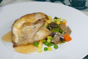 Roast chicken with mixed vegetables