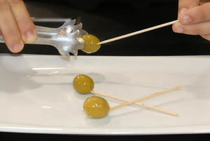 Green olive skewer 