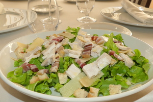 Caesar salad with bacon