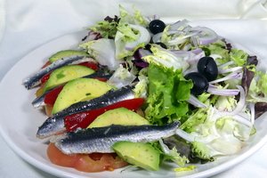 Marinated anchovy salad