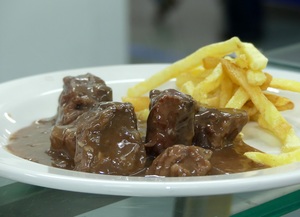 Veal fricassee with chilli and potatoes