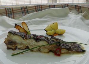 Charcoal grilled turbot