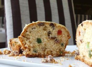 Orange-glazed english fruit-cake