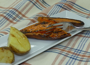 Baked sweet potato and potato