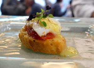 Pintxo de bacalao y pimiento del piquillo