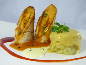 Organic chicken breast filled with idiazabal cheese